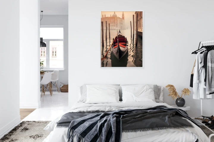 Plakat Gondola Na Tle Weneckiego Krajobrazu