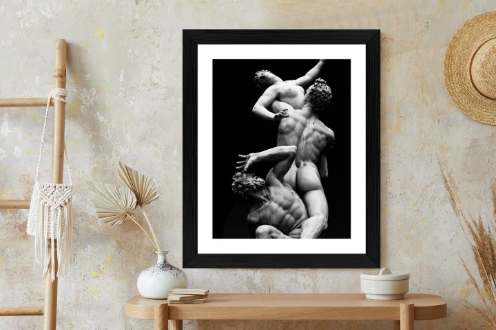 Plakat Włoskie Posągi Na Czarnym Tle