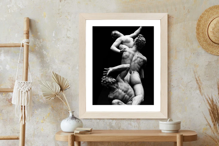 Plakat Włoskie Posągi Na Czarnym Tle