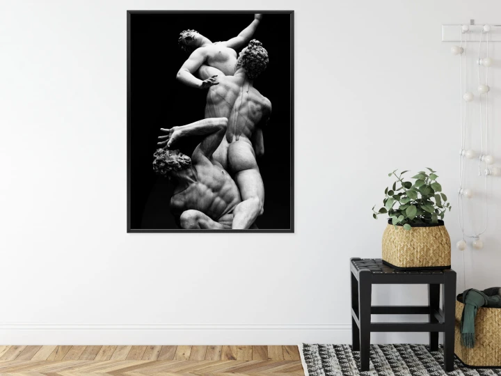 Plakat Włoskie Posągi Na Czarnym Tle