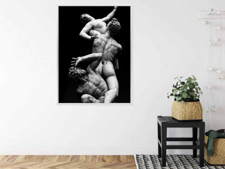 Plakat Włoskie Posągi Na Czarnym Tle