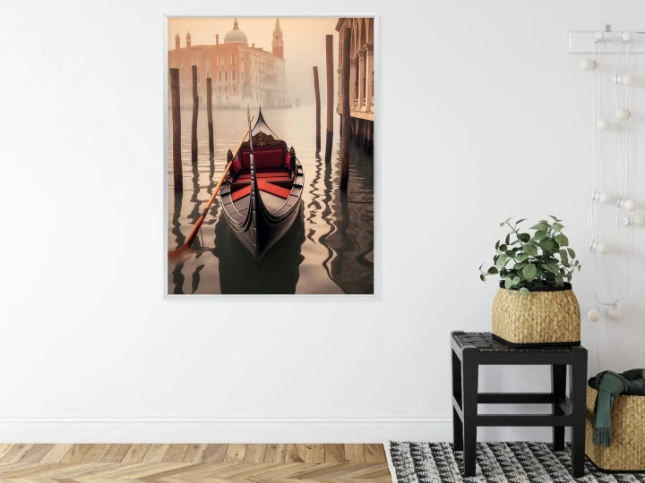 Plakat Gondola Na Tle Weneckiego Krajobrazu