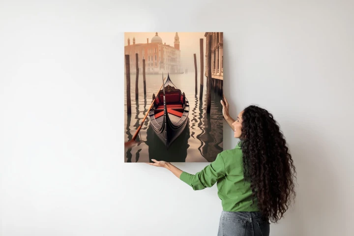 Plakat Gondola Na Tle Weneckiego Krajobrazu