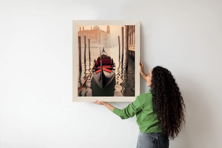 Plakat Gondola Na Tle Weneckiego Krajobrazu