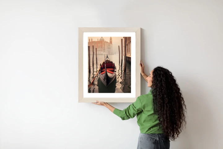 Plakat Gondola Na Tle Weneckiego Krajobrazu