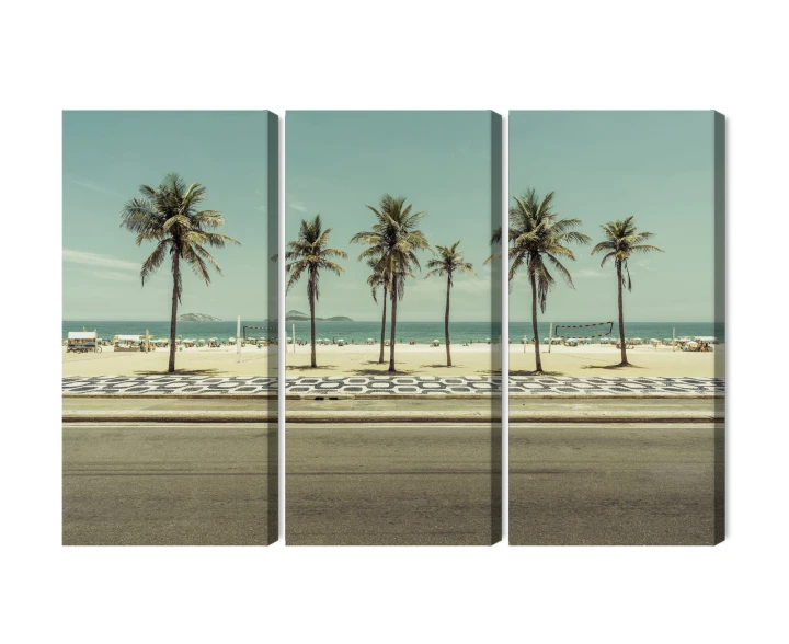 Obraz Wieloczęściowy Palmy Na Plaży Ipanema W Rio De Janeiro