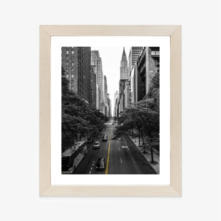 Plakat Czarno Biała Ulica Manhattanu W Nowym Jorku