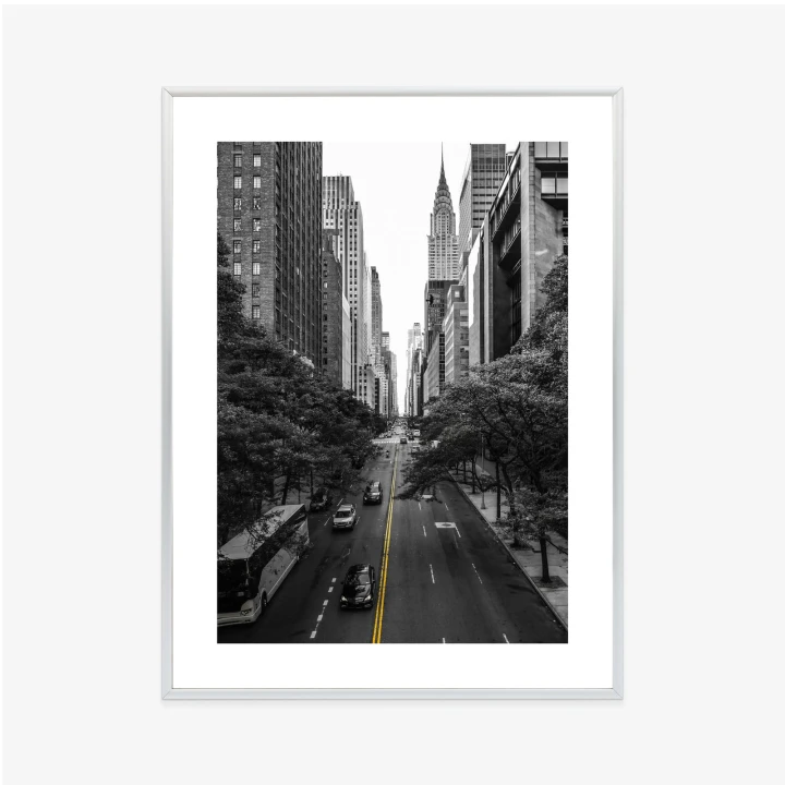 Plakat Czarno Biała Ulica Manhattanu W Nowym Jorku