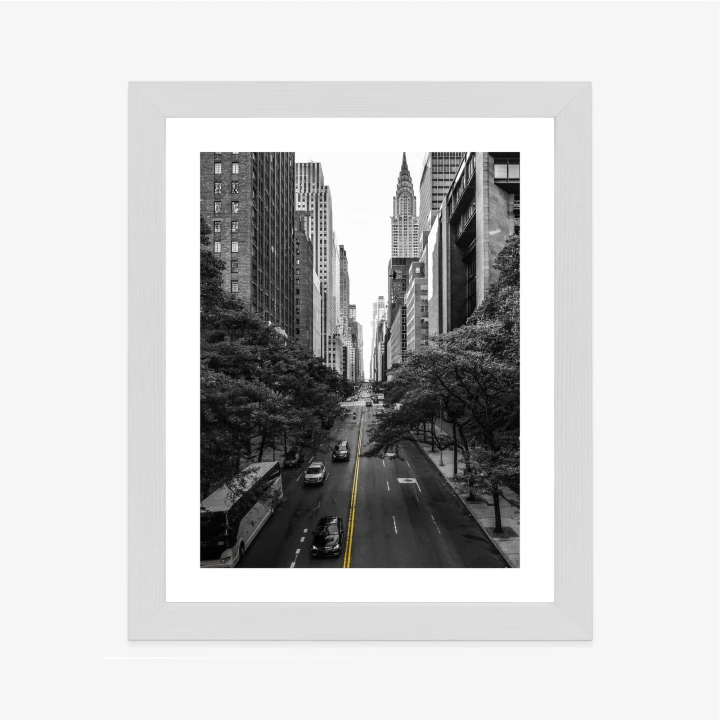 Plakat Czarno Biała Ulica Manhattanu W Nowym Jorku