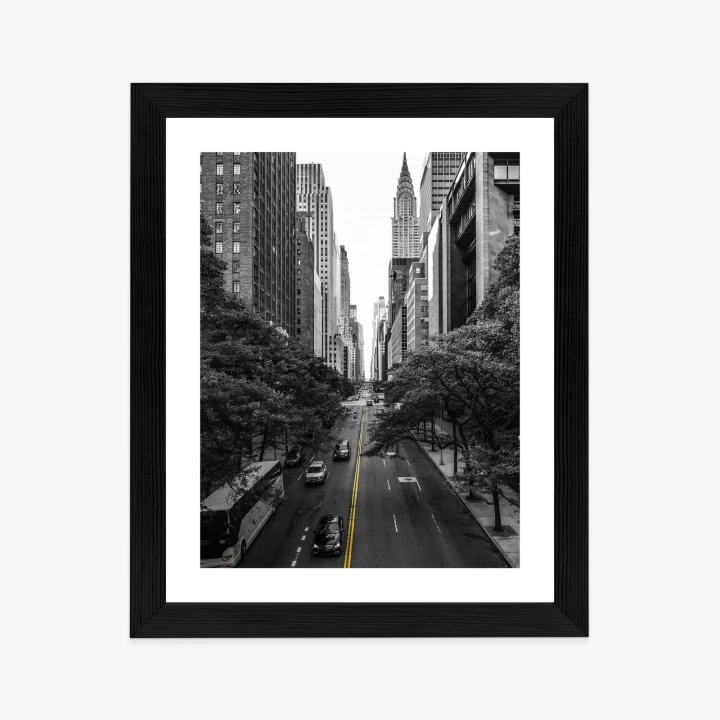 Plakat Czarno Biała Ulica Manhattanu W Nowym Jorku