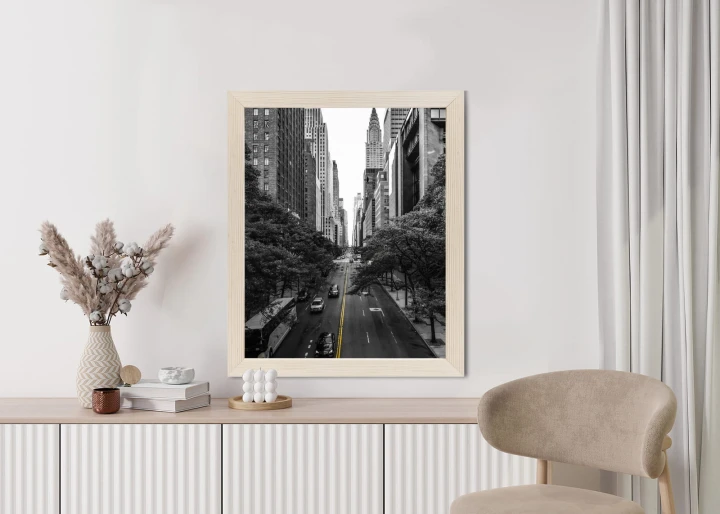 Plakat Czarno Biała Ulica Manhattanu W Nowym Jorku