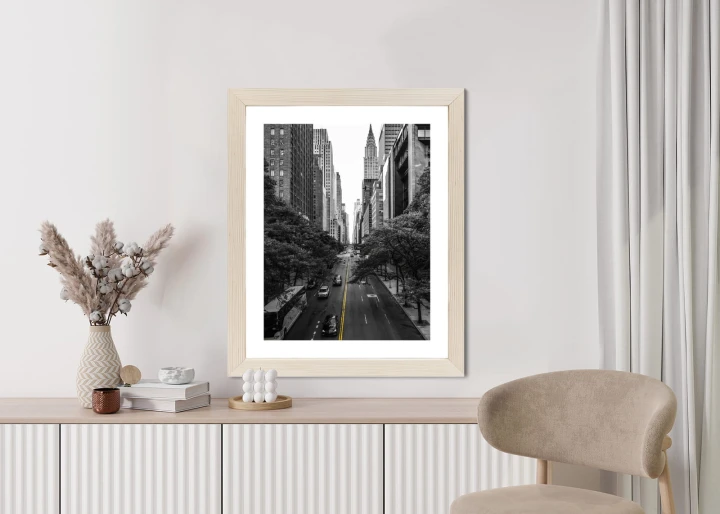 Plakat Czarno Biała Ulica Manhattanu W Nowym Jorku