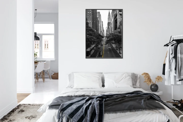 Plakat Czarno Biała Ulica Manhattanu W Nowym Jorku