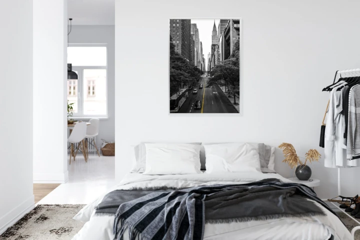 Plakat Czarno Biała Ulica Manhattanu W Nowym Jorku