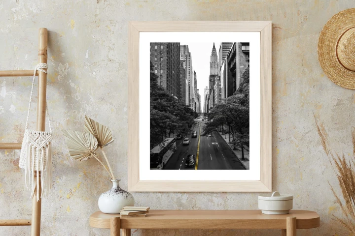 Plakat Czarno Biała Ulica Manhattanu W Nowym Jorku