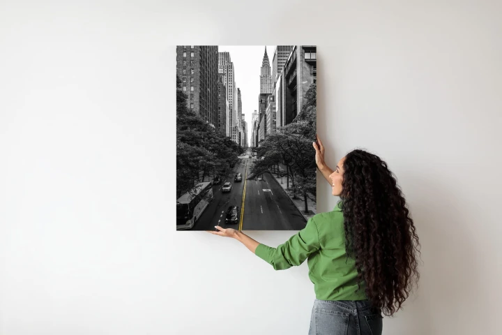 Plakat Czarno Biała Ulica Manhattanu W Nowym Jorku