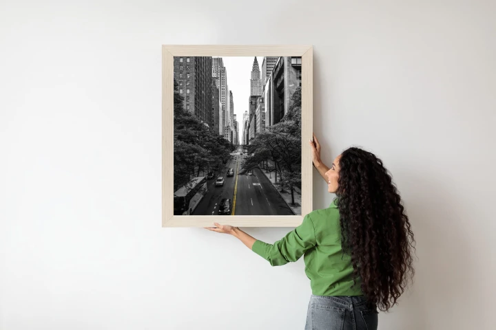 Plakat Czarno Biała Ulica Manhattanu W Nowym Jorku