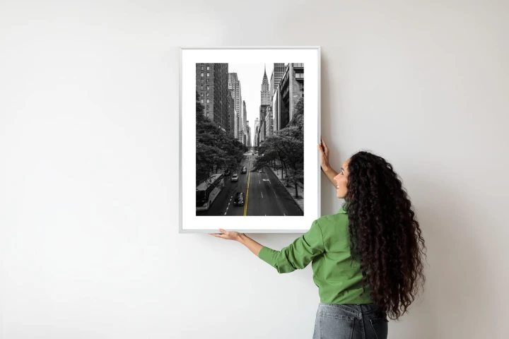 Plakat Czarno Biała Ulica Manhattanu W Nowym Jorku