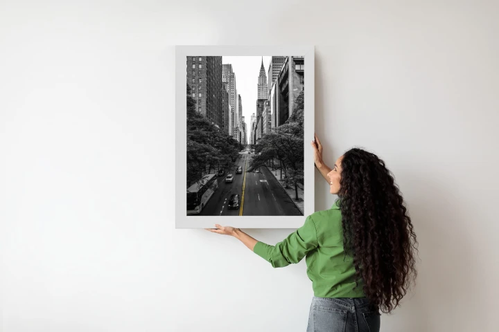 Plakat Czarno Biała Ulica Manhattanu W Nowym Jorku