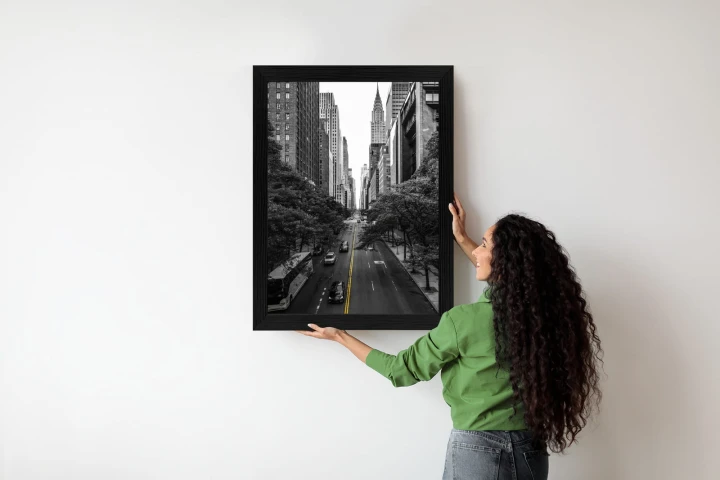 Plakat Czarno Biała Ulica Manhattanu W Nowym Jorku