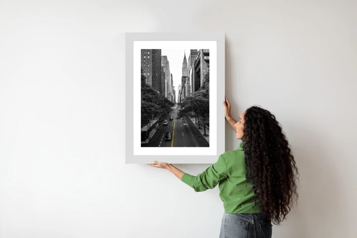 Plakat Czarno Biała Ulica Manhattanu W Nowym Jorku