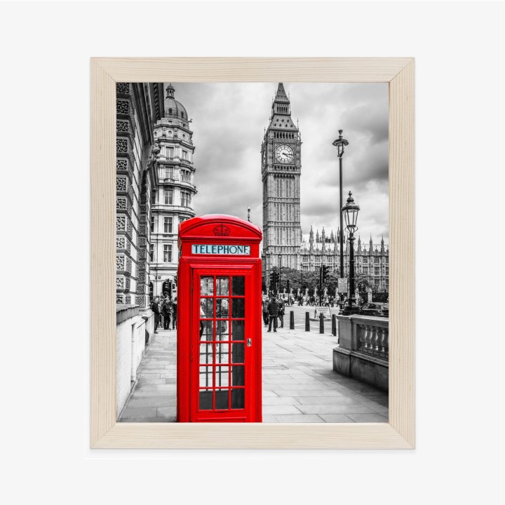 Plakat Big Ben W Tle Czerwonej Budki Telefonicznej