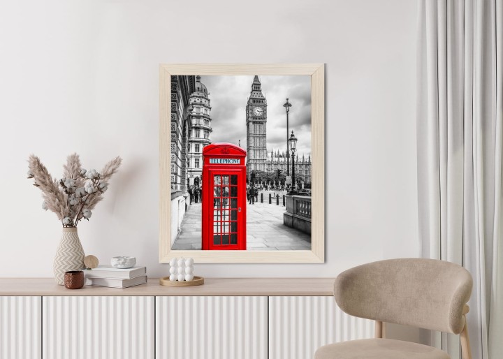 Plakat Big Ben W Tle Czerwonej Budki Telefonicznej