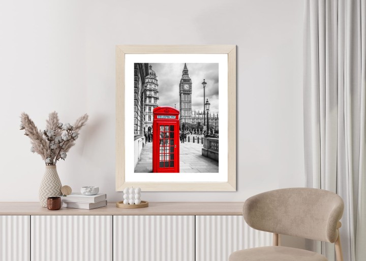 Plakat Big Ben W Tle Czerwonej Budki Telefonicznej