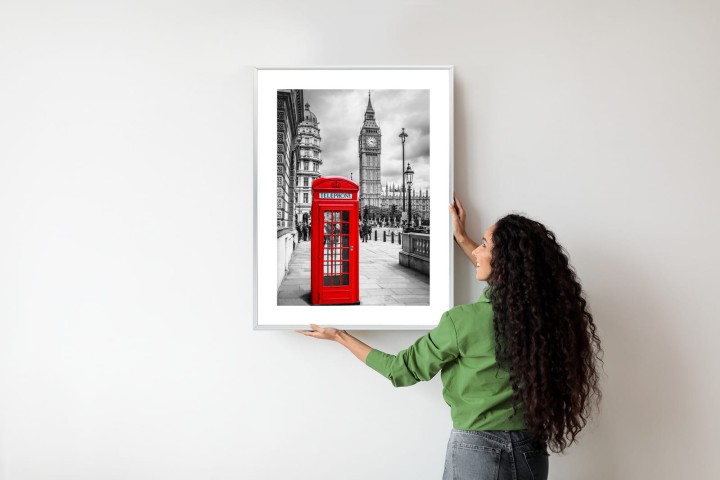 Plakat Big Ben W Tle Czerwonej Budki Telefonicznej