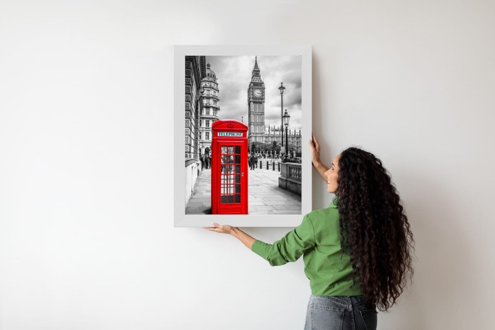 Plakat Big Ben W Tle Czerwonej Budki Telefonicznej