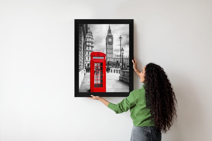 Plakat Big Ben W Tle Czerwonej Budki Telefonicznej