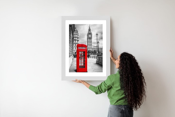 Plakat Big Ben W Tle Czerwonej Budki Telefonicznej