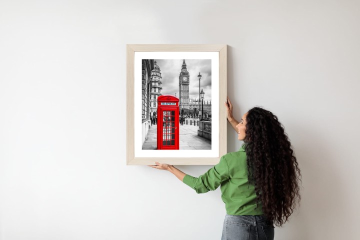 Plakat Big Ben W Tle Czerwonej Budki Telefonicznej