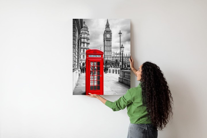 Plakat Big Ben W Tle Czerwonej Budki Telefonicznej