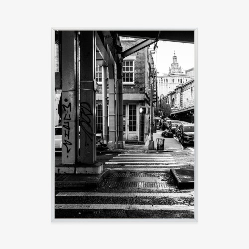 Plakat Czarno Biała Architektura Na Ulicy W Barcelonie