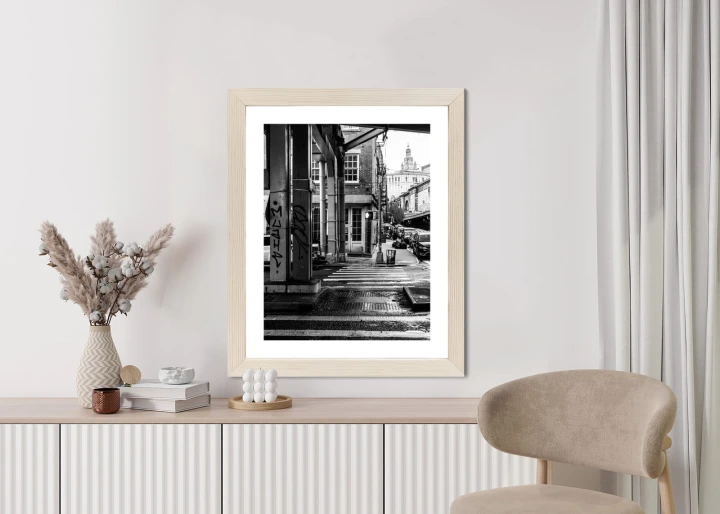 Plakat Czarno Biała Architektura Na Ulicy W Barcelonie