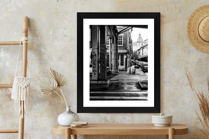 Plakat Czarno Biała Architektura Na Ulicy W Barcelonie