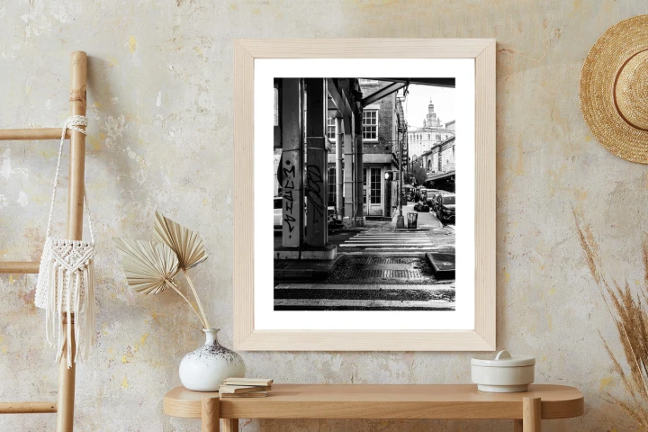 Plakat Czarno Biała Architektura Na Ulicy W Barcelonie