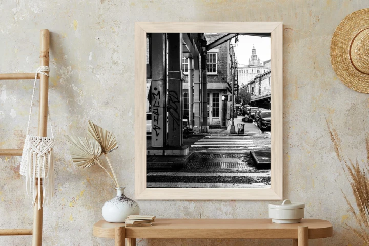 Plakat Czarno Biała Architektura Na Ulicy W Barcelonie