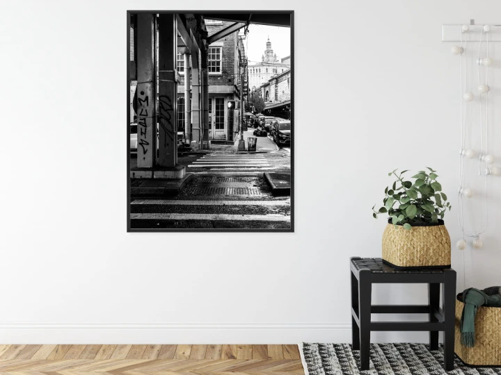 Plakat Czarno Biała Architektura Na Ulicy W Barcelonie