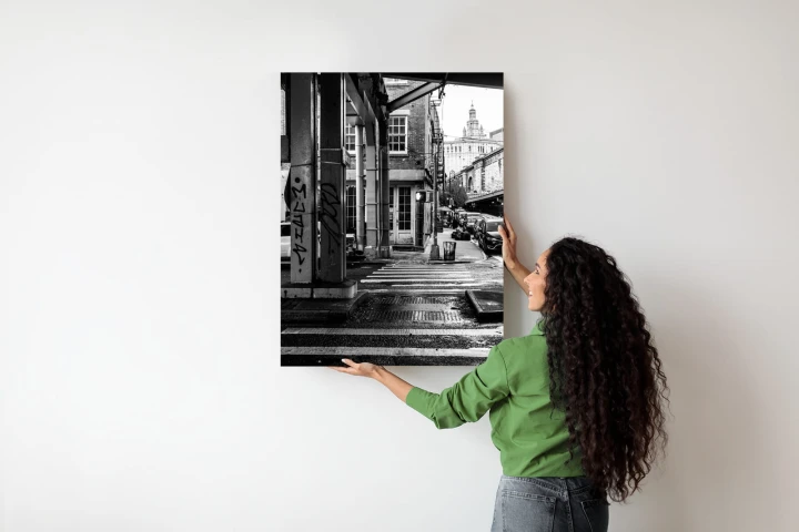 Plakat Czarno Biała Architektura Na Ulicy W Barcelonie