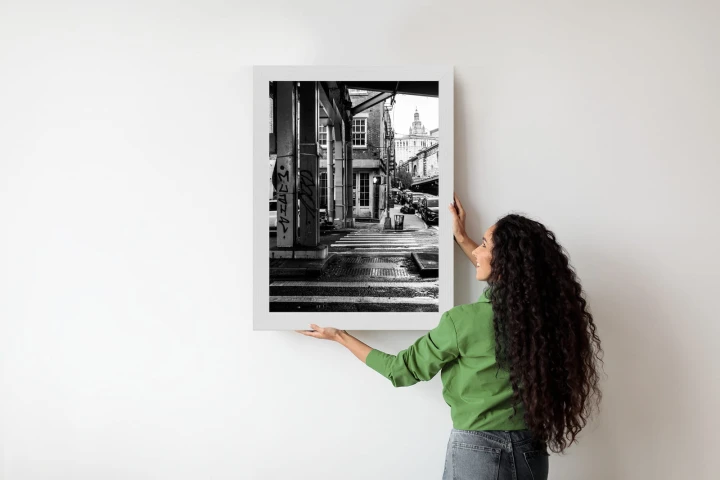 Plakat Czarno Biała Architektura Na Ulicy W Barcelonie