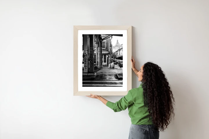 Plakat Czarno Biała Architektura Na Ulicy W Barcelonie