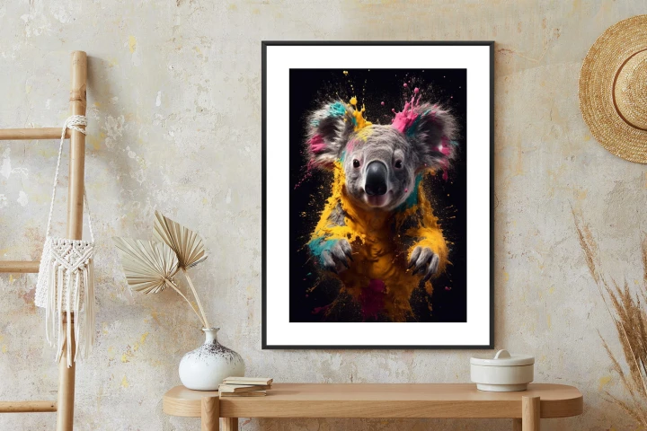 Plakat Wielokolorowy Portret Koali