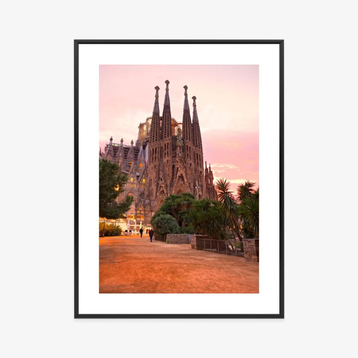 Plakat La Sagrada Familia Podczas Zachodu Słońca