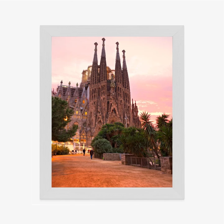 Plakat La Sagrada Familia Podczas Zachodu Słońca
