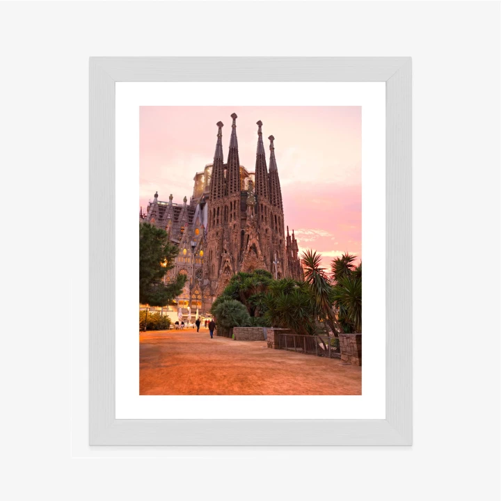 Plakat La Sagrada Familia Podczas Zachodu Słońca