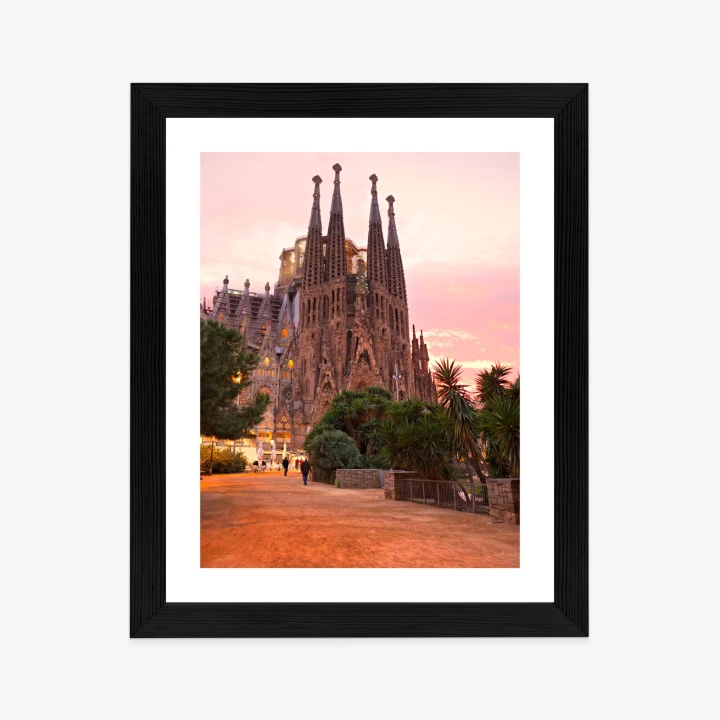 Plakat La Sagrada Familia Podczas Zachodu Słońca