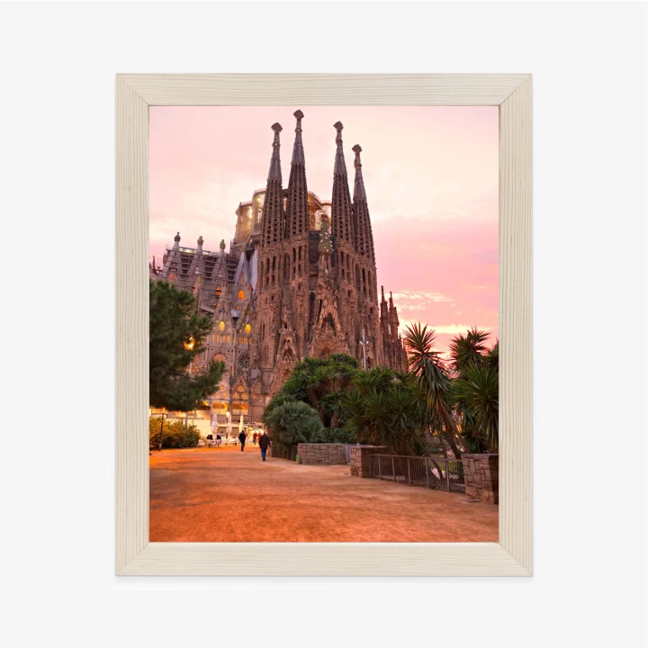 Plakat La Sagrada Familia Podczas Zachodu Słońca