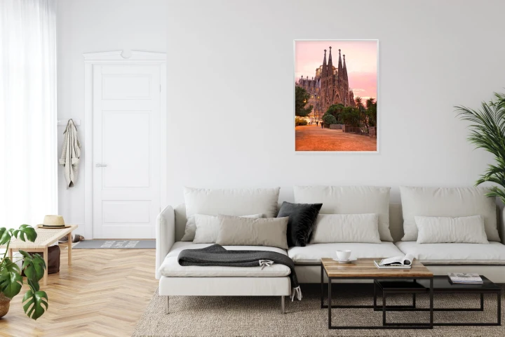 Plakat La Sagrada Familia Podczas Zachodu Słońca